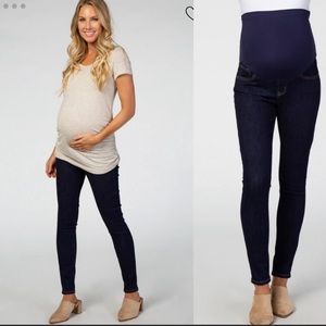 Pink blush skinny maternity Jeans with full panel size 25